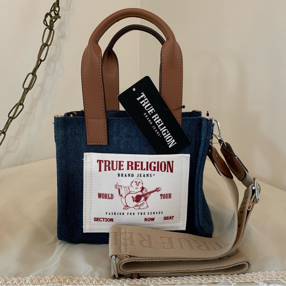 *NWT* True Religion Denim Mini Tote and Crossbody Strap